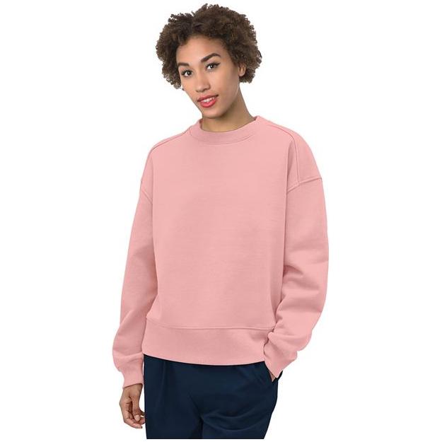 Bayside Women's USA-Made Fleece Crewneck Sweatshirt - Bayside 7702 Bayside Black S