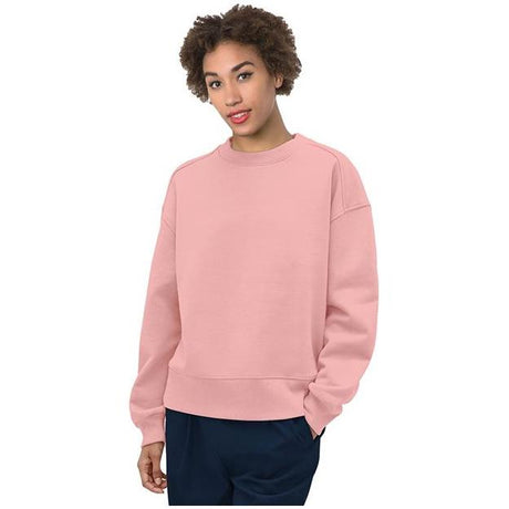 Bayside Women's USA-Made Fleece Crewneck Sweatshirt - Bayside 7702 Bayside Black S