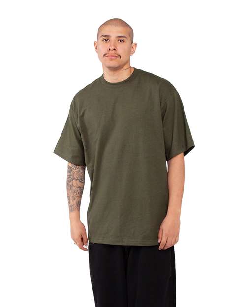 Shaka Wear Men's Tall Max Heavyweight Short Sleeve T-Shirt - Hunter Green - Shaka Wear SHMHSST Shaka Wear Hunter Green XLT