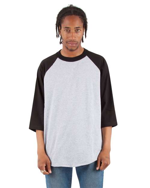 Shaka Wear Unisex Raglan Three-Quarter Sleeve T-Shirt - Shaka Wear SHRAG