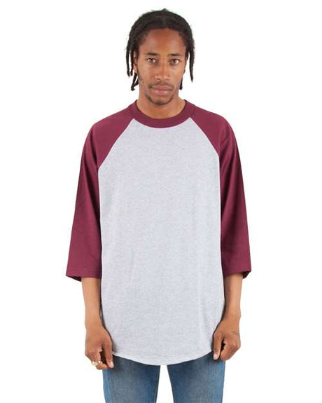 Shaka Wear Unisex Raglan Three-Quarter Sleeve T-Shirt - Shaka Wear SHRAG