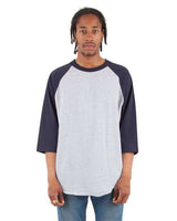 Shaka Wear Unisex Raglan Three-Quarter Sleeve T-Shirt - Shaka Wear SHRAG