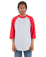 Shaka Wear Unisex Raglan Three-Quarter Sleeve T-Shirt - Shaka Wear SHRAG
