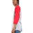 Shaka Wear Unisex Three-Quarter Sleeve Raglan T-Shirt - Heather Grey/ Red - Shaka Wear SHRAG Shaka Wear Heather Grey/ Red S