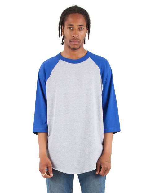 Shaka Wear Unisex Raglan Three-Quarter Sleeve T-Shirt - Shaka Wear SHRAG