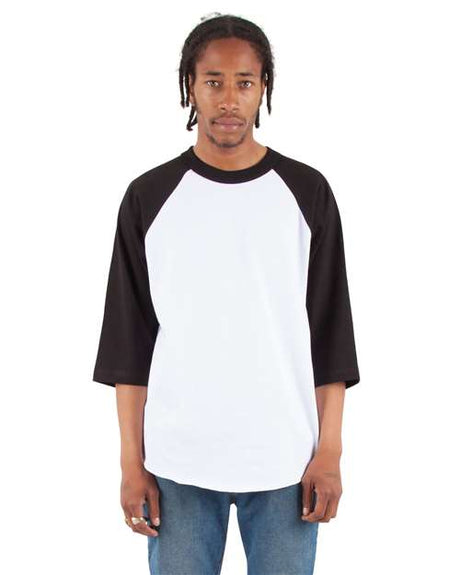 Shaka Wear Unisex Raglan Three-Quarter Sleeve T-Shirt - Shaka Wear SHRAG