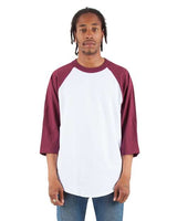 Shaka Wear Unisex Raglan Three-Quarter Sleeve T-Shirt - Shaka Wear SHRAG