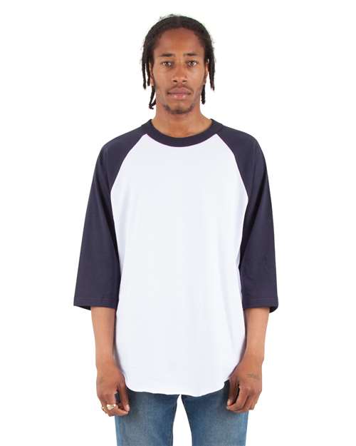Shaka Wear Unisex Raglan Three-Quarter Sleeve T-Shirt - Shaka Wear SHRAG