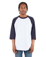 Shaka Wear Unisex Raglan Three-Quarter Sleeve T-Shirt - Shaka Wear SHRAG
