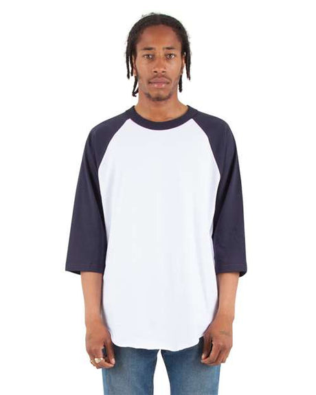 Shaka Wear Unisex Raglan Three-Quarter Sleeve T-Shirt - Shaka Wear SHRAG