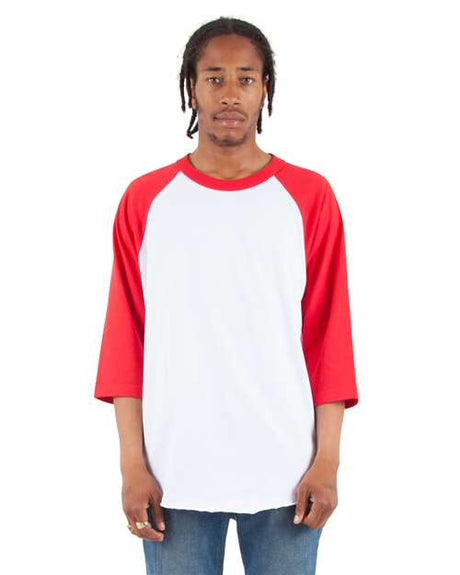 Shaka Wear Unisex Raglan Three-Quarter Sleeve T-Shirt - Shaka Wear SHRAG