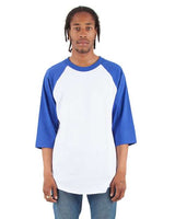 Shaka Wear Unisex Raglan Three-Quarter Sleeve T-Shirt - Shaka Wear SHRAG