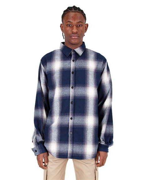 Shaka Wear Unisex Plaid Flannel Overshirt - Shaka Wear SHHFS