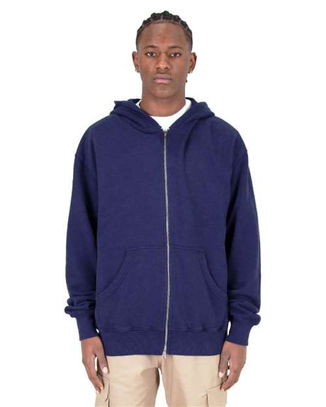 Shaka Wear Unisex Max Heavy Garment-Dyed Double-Zip Hooded Sweatshirt - Shaka Wear SHGDZ