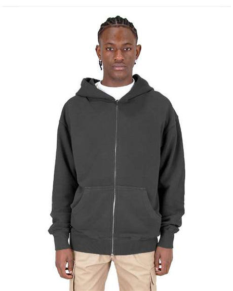 Shaka Wear Unisex Max Heavy Garment-Dyed Double-Zip Hooded Sweatshirt - Shaka Wear SHGDZ