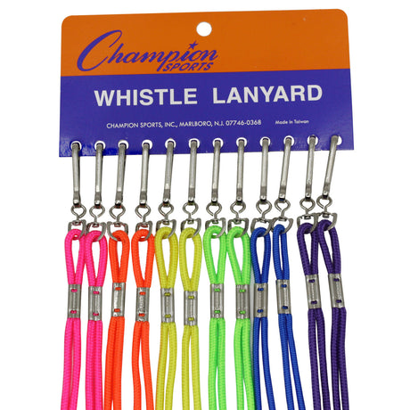 Champion Sports 127ASST Heavy-Duty Neon Nylon Lanyards