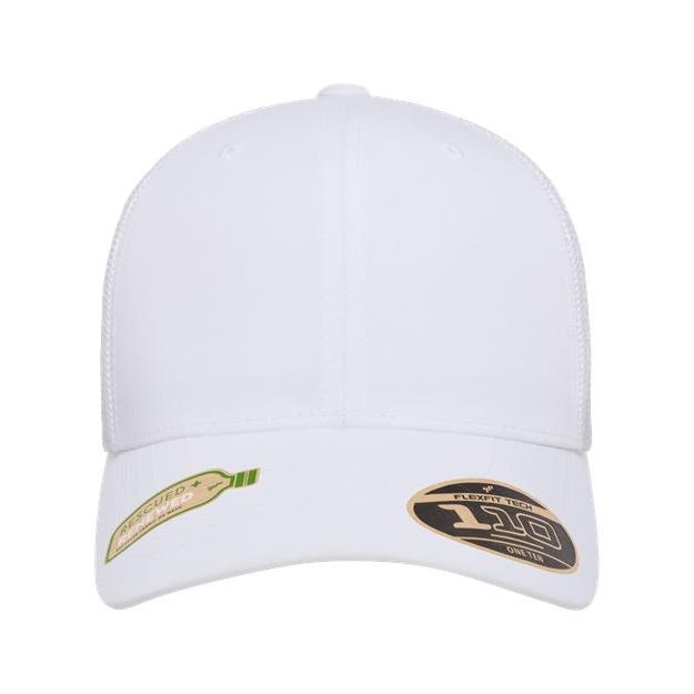 Flexfit 110® Recycled Mesh Cap - Flexfit 110R Flexfit White Adjustable