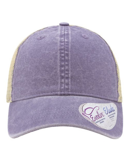 Infinity Her Women's Washed Mesh-Back Cap - Infinity Her TESS Infinity Her Violet/ Floral/ Khaki Adjustable