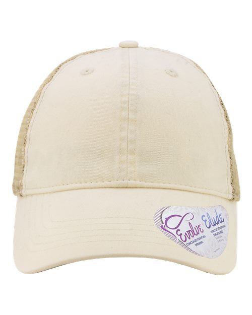 Infinity Her Women's Washed Mesh-Back Cap - Infinity Her TESS Infinity Her Vanilla/ Longhorn/ Khaki Adjustable