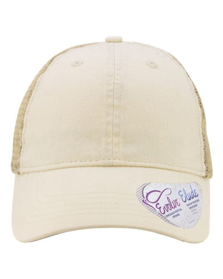 Infinity Her Women's Washed Mesh-Back Cap - Infinity Her TESS Infinity Her Vanilla/ Longhorn/ Khaki Adjustable