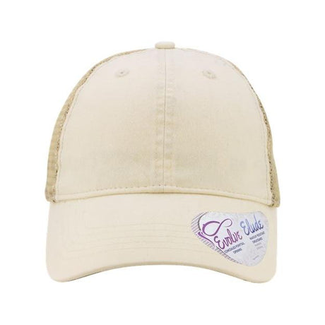 Infinity Her Women's Washed Mesh-Back Cap - Infinity Her TESS Infinity Her Vanilla/ Longhorn/ Khaki Adjustable