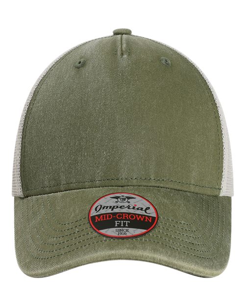 Imperial The Gambit Mesh Back Cap - Imperial X240M Imperial Olive Green/ Stone Adjustable