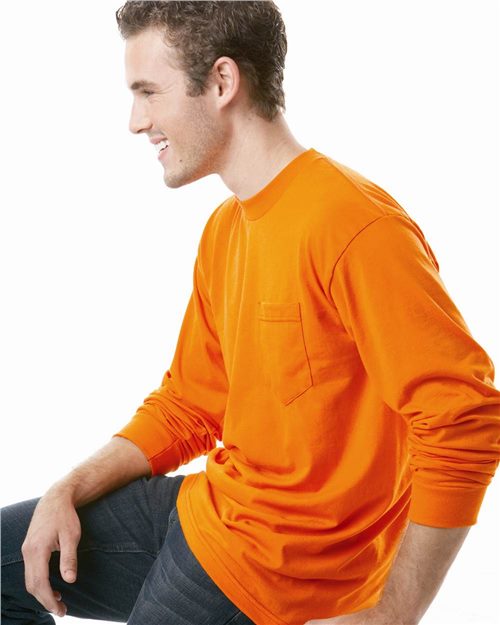 Bayside USA-Made 50/50 Long Sleeve Pocket T-Shirt - Bayside 1730 Bayside