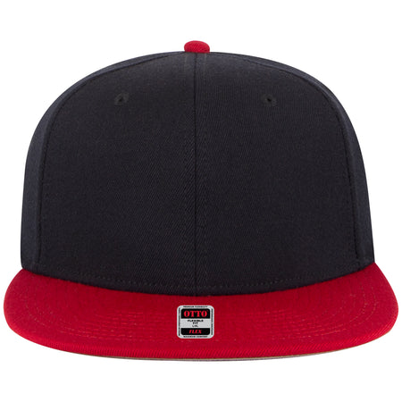 OTTO CAP "OTTO FLEX" 6 Panel Mid Profile Style Baseball Cap OTTO 13-1329 Otto Cap 020303 - Red/Blk/Blk L/XL