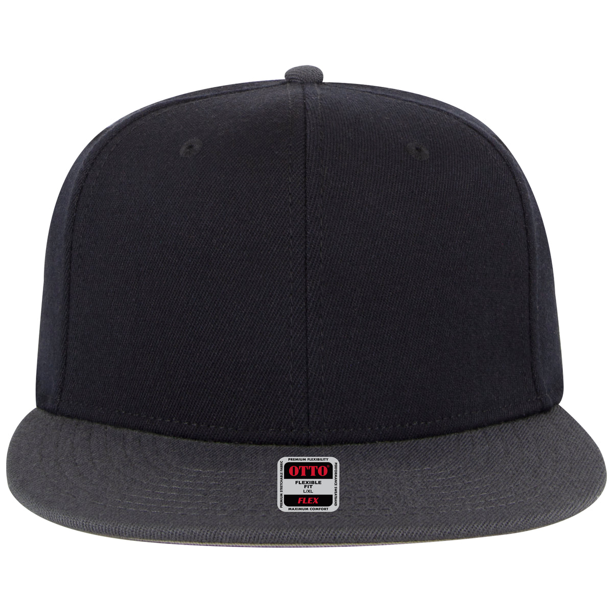 OTTO CAP "OTTO FLEX" 6 Panel Mid Profile Style Baseball Cap OTTO 13-1329 Otto Cap 250303 - Ch. Gry/Blk/Blk L/XL