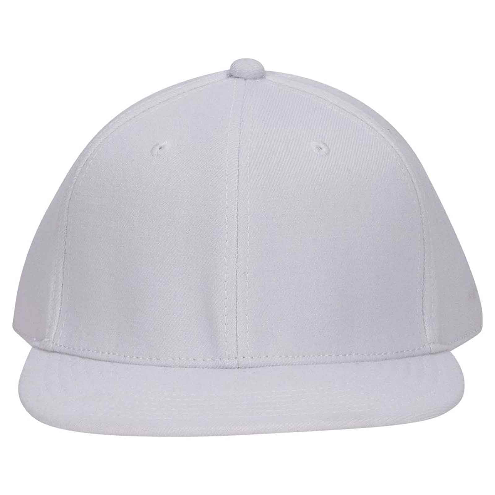 OTTO CAP "OTTO FLEX" 6 Panel Mid Profile Flat Visor Baseball Cap OTTO 13-680 Otto Cap 016 - White S/M