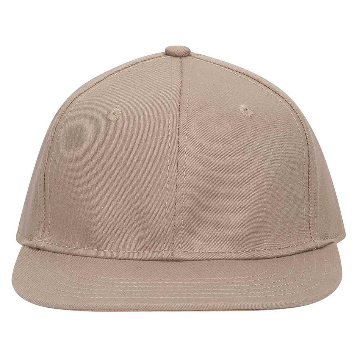 OTTO CAP "OTTO FLEX" 6 Panel Mid Profile Flat Visor Baseball Cap OTTO 13-725 Otto Cap 032 - Khaki L/XL