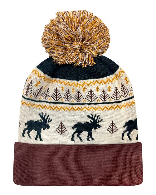 LOCALE Grand Recycled Beanie - LOCALE GRNDSR LOCALE Fairisle Moose/ Brown One Size