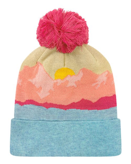 LOCALE Grand Recycled Beanie - LOCALE GRNDSR LOCALE Mountain Morning Aqua/ Peach One Size