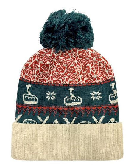 LOCALE Grand Recycled Beanie - LOCALE GRNDSR LOCALE Nordic Chairlift/ Beige One Size