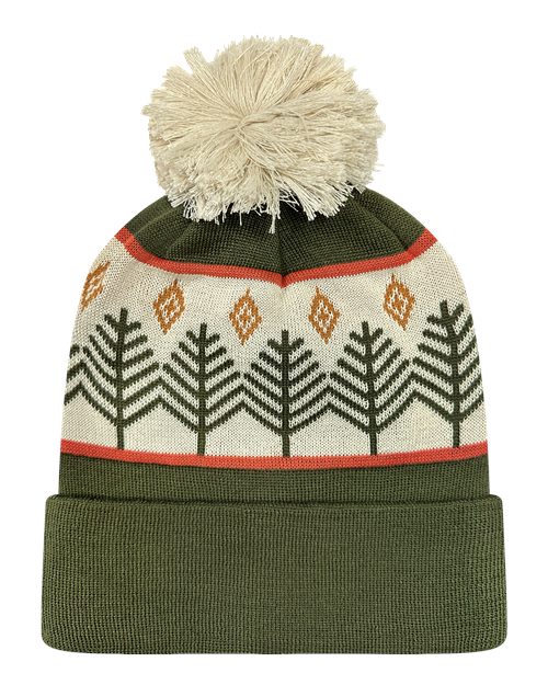 LOCALE Grand Recycled Beanie - LOCALE GRNDSR LOCALE Rustic Trees/ Olive Green One Size