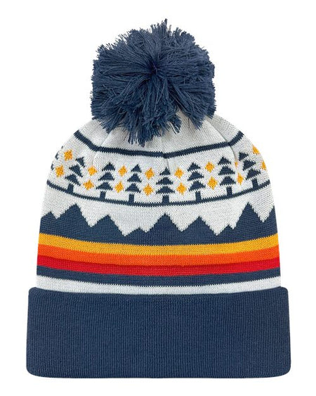 LOCALE Grand Recycled Beanie - LOCALE GRNDSR LOCALE Trees & Peaks/ Navy One Size