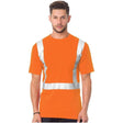 Bayside Men's USA-Made 50/50 High Visibility Pocket T-Shirt - Bayside 3772 Bayside Bright Orange S