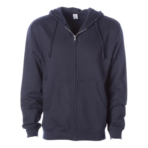 Independent Trading Co. Midweight Full-Zip Hooded Sweatshirt - Classic Navy - Independent Trading Co. SS4500Z Independent Trading Co. Classic Navy XS