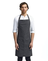 Artisan Collection by Reprime Jeans Stitch Denim Bib Apron with Pockets - Artisan Collection by Reprime RP126 Artisan Collection by Reprime