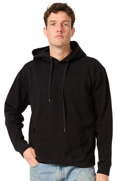 Royal Apparel 13155 Unisex Cotton Pullover Hoodie - Black
