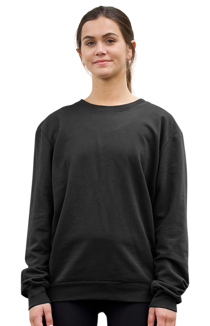 Royal Apparel 13159 Unisex Cotton Crew Neck Sweatshirt - Black