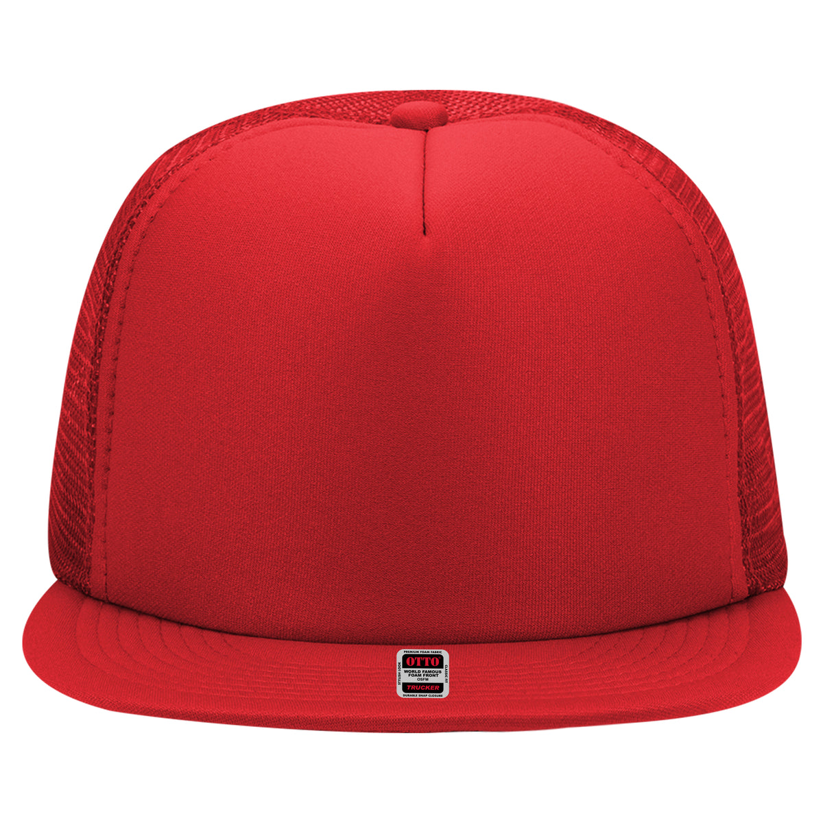 OTTO CAP "OTTO SNAP" 5 Panel High Crown Mesh Back Trucker Snapback Hat OTTO 132-1037 Otto Cap 002 - Red OSFM - Adult