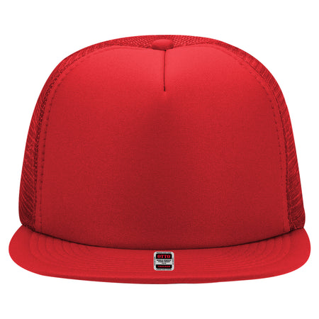 OTTO CAP "OTTO SNAP" 5 Panel High Crown Mesh Back Trucker Snapback Hat OTTO 132-1037 Otto Cap 002 - Red OSFM - Adult