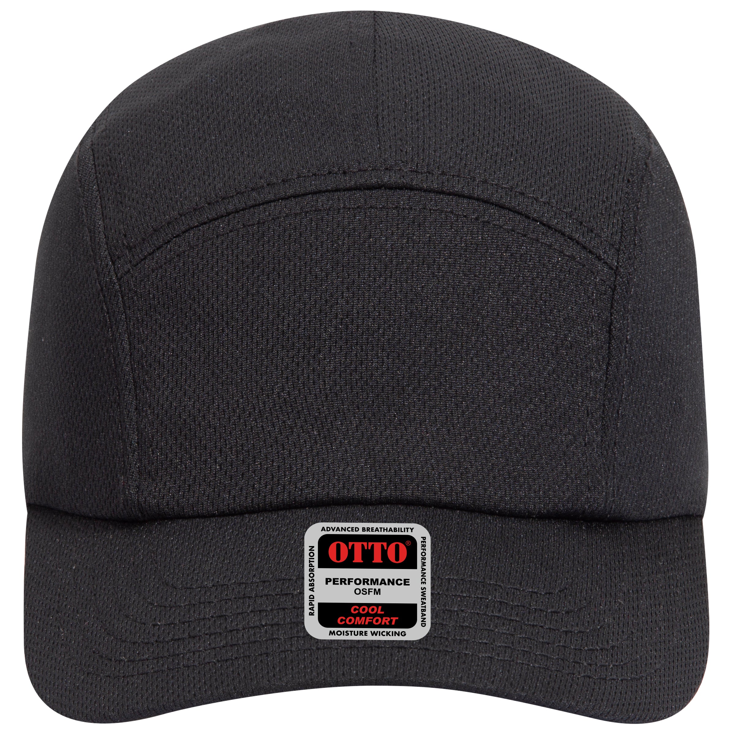 OTTO CAP 5 Panel Running Hat OTTO 133-1047 Otto Cap 003 - Black OSFM - Adult