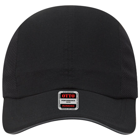 OTTO CAP Reflective 6 Panel Running Hat OTTO 133-1240 Otto Cap 003 - Black OSFM - Adult