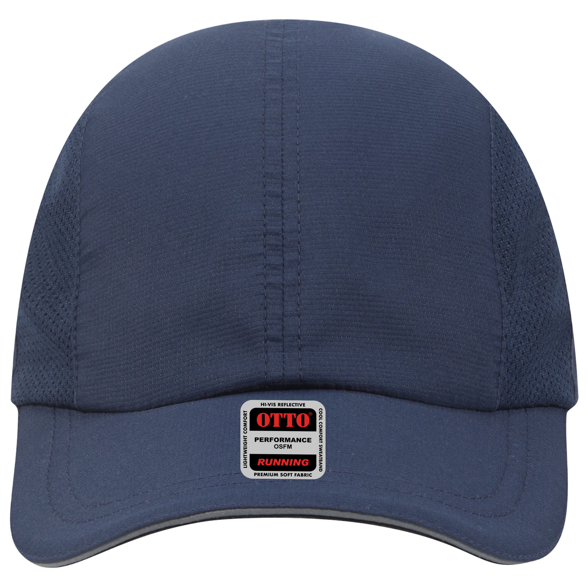 OTTO CAP Reflective 6 Panel Running Hat OTTO 133-1240 Otto Cap 004 - Navy OSFM - Adult