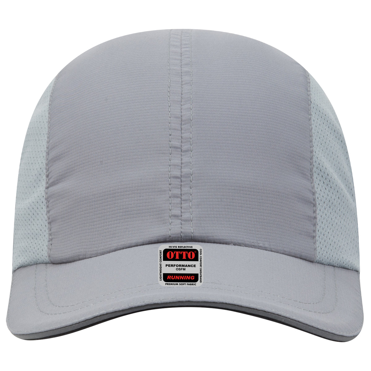 OTTO CAP Reflective 6 Panel Running Hat OTTO 133-1240 Otto Cap 014 - Gray OSFM - Adult