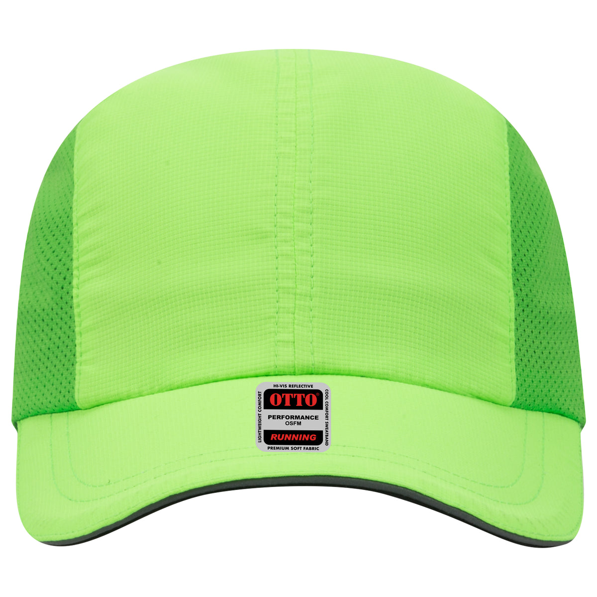 OTTO CAP Reflective 6 Panel Running Hat OTTO 133-1240 Otto Cap 088 - N. Green OSFM - Adult