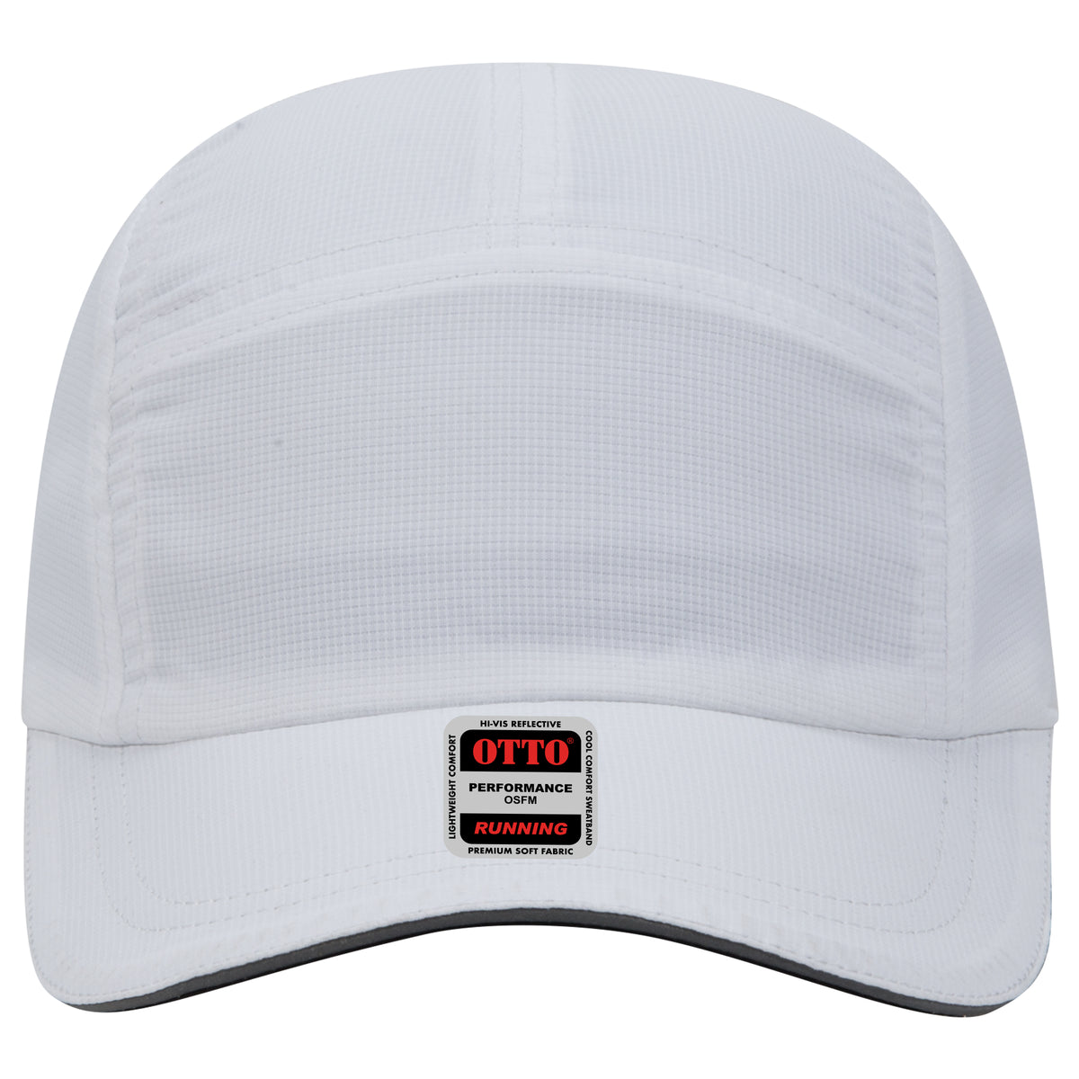 OTTO CAP Reflective 5 Panel Running Hat OTTO 133-1252 Otto Cap 016 - White OSFM - Adult