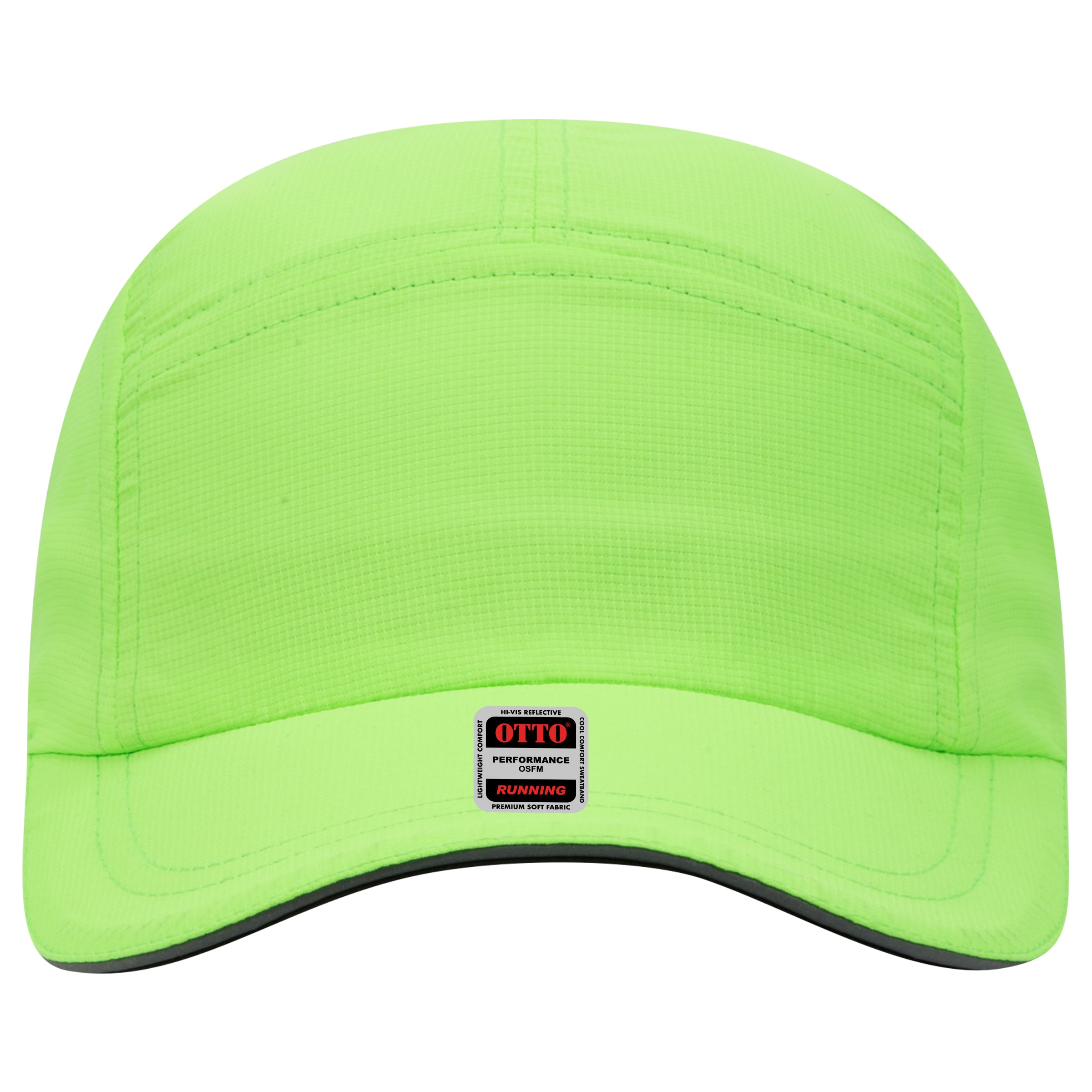 OTTO CAP Reflective 5 Panel Running Hat OTTO 133-1252 Otto Cap 088 - N. Green OSFM - Adult